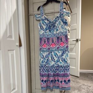 Lilly Pulitzer Blue and Pink Sleeveless Sundress